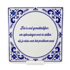 Delfts Blauw tegeltje Spreuk